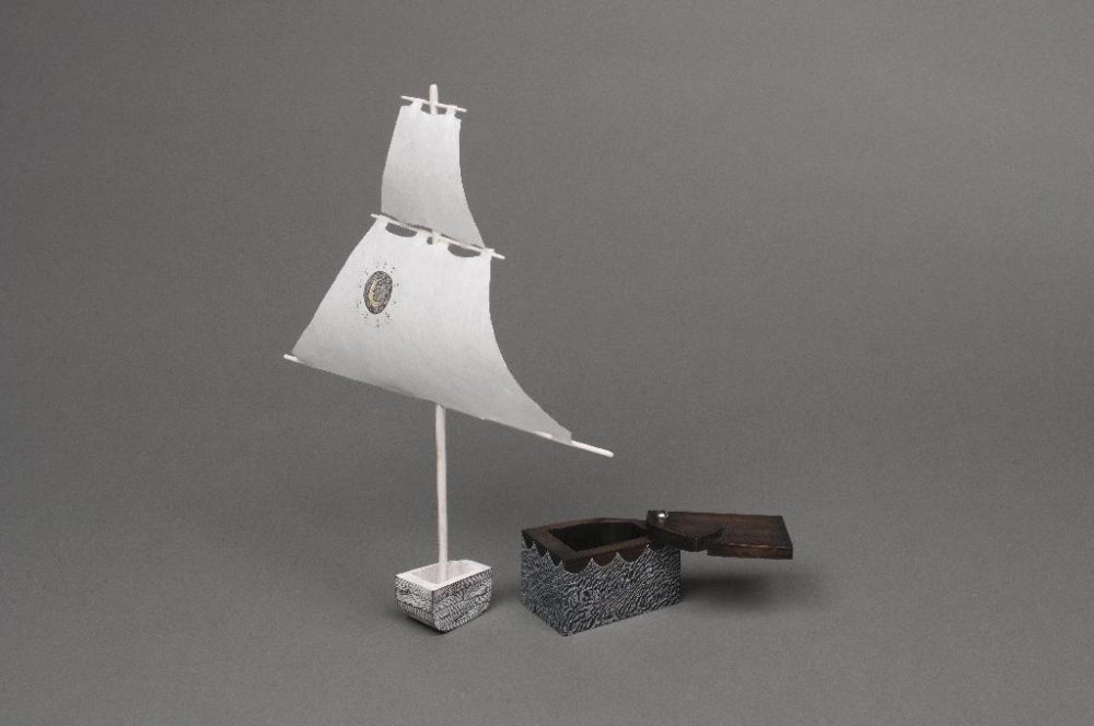 Sail Boat in Box with Tallish Mast