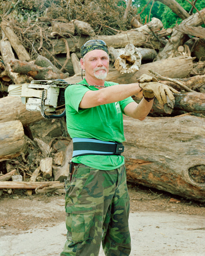 Gus Jardin at the wood dump