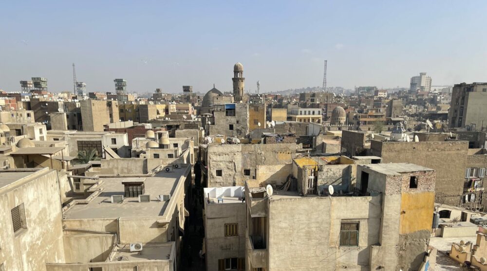 Stone buildings make up the skyline of the city of Cairo